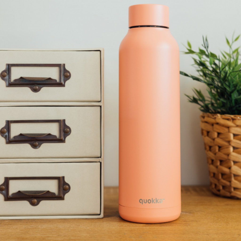Quokka Solid, Nerezová láhev / termoska Pastel Peach, 850ml, 40215