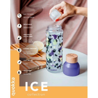 Fľaša na vodu Quokka Ice Black – plastová fľaša 840 ml
