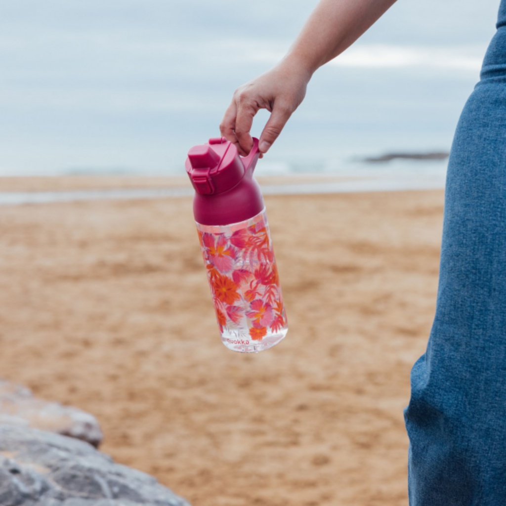 Quokka Swift, Láhev na nápoje Red Flowers, 785ml, 40197