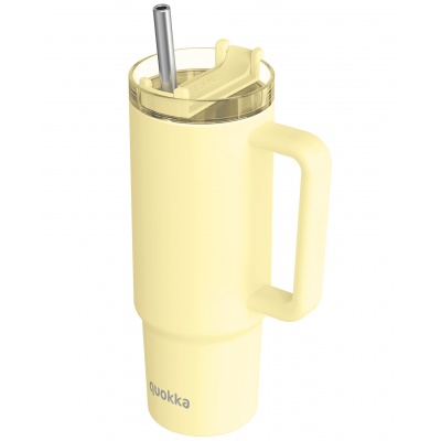 Quokka Vibe Smartgrip, Nerezový termo pohár Pastel Yellow, 880ml, 40382