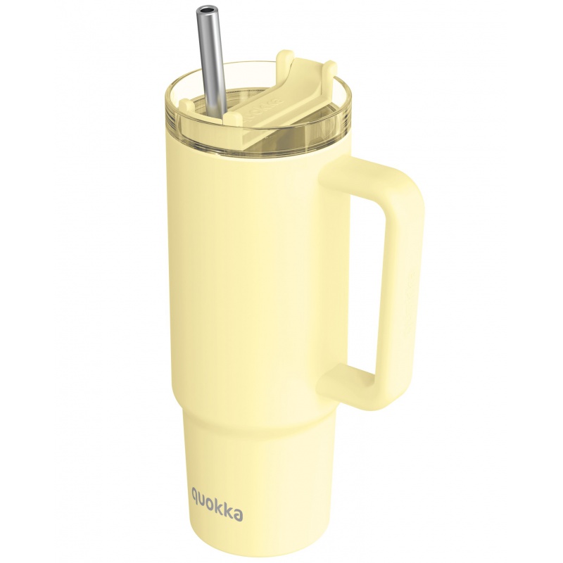 Quokka Vibe Smartgrip, Nerezový termo pohár Pastel Yellow, 880ml, 40382
