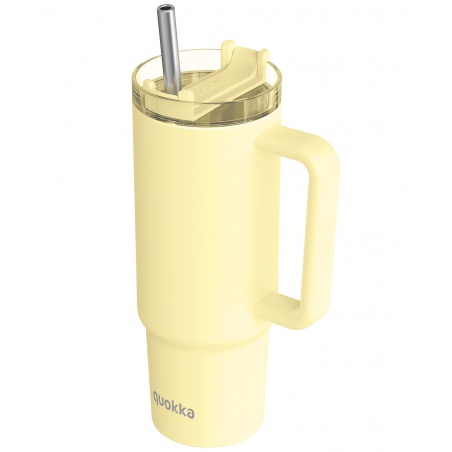 Quokka Vibe Smartgrip, Nerezový termo pohár Pastel Yellow, 880ml, 40382