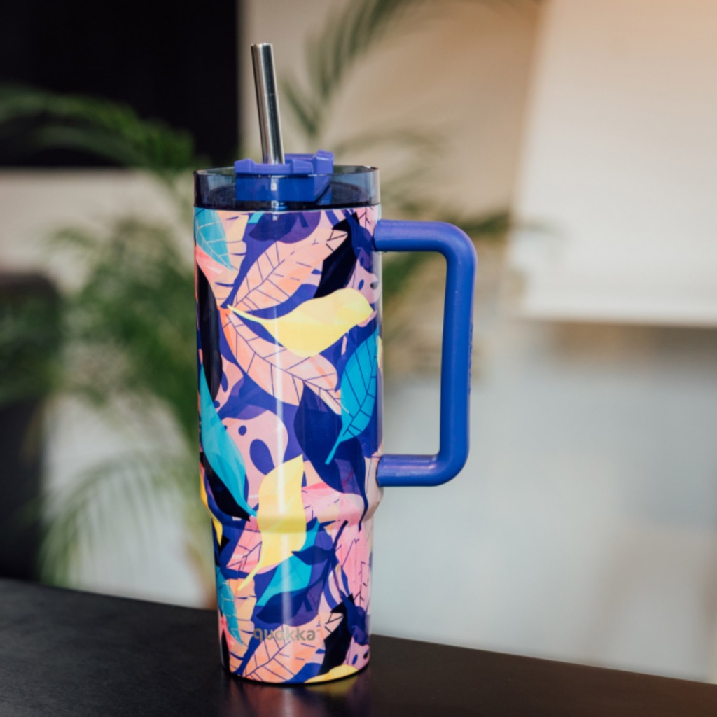 Quokka Vibe Smartgrip, Nerezový termo pohár Midnight Forest, 880ml, 40370