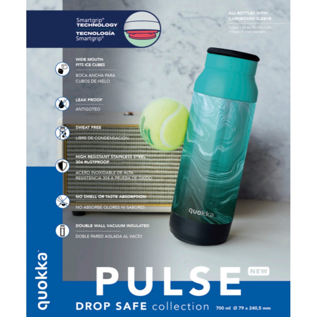 Quokka Pulse Smartgrip, Nerezová termo láhev Liquid Marble, 700ml, 40290