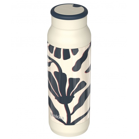 Quokka Pulse Smartgrip, Nerezová termo fľaša Abstract Leaves, 700ml, 40291