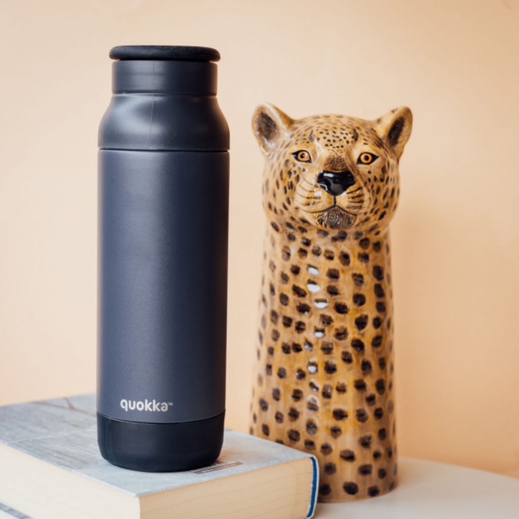 Quokka Pulse Smartgrip, Nerezová termo fľaša Black, 700ml, 40293