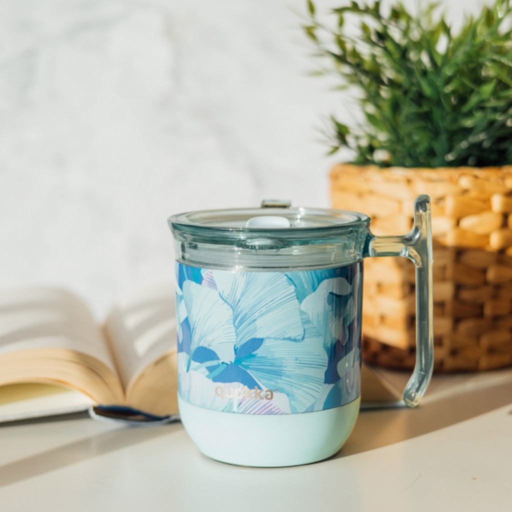 Quokka Wave Smartgrip, Nerezový termo hrnček Ginkgo Leaves, 260ml, 40270