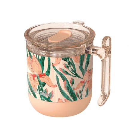 Quokka Wave Smartgrip, Nerezový termo hrnek Floral Peach, 260ml, 40272