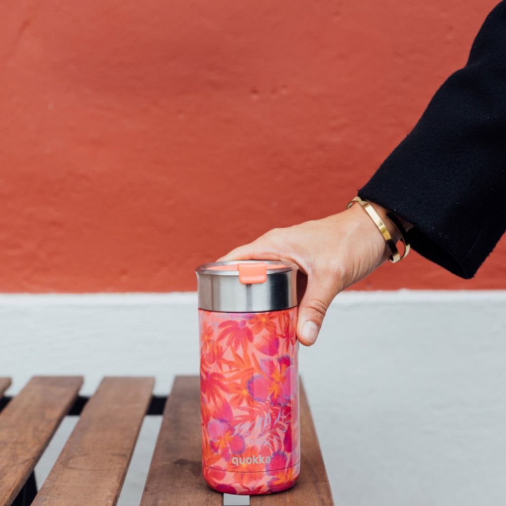 Quokka Boost, Nerezový termohrnek se sítkem Coral Garden, 400ml, 40064