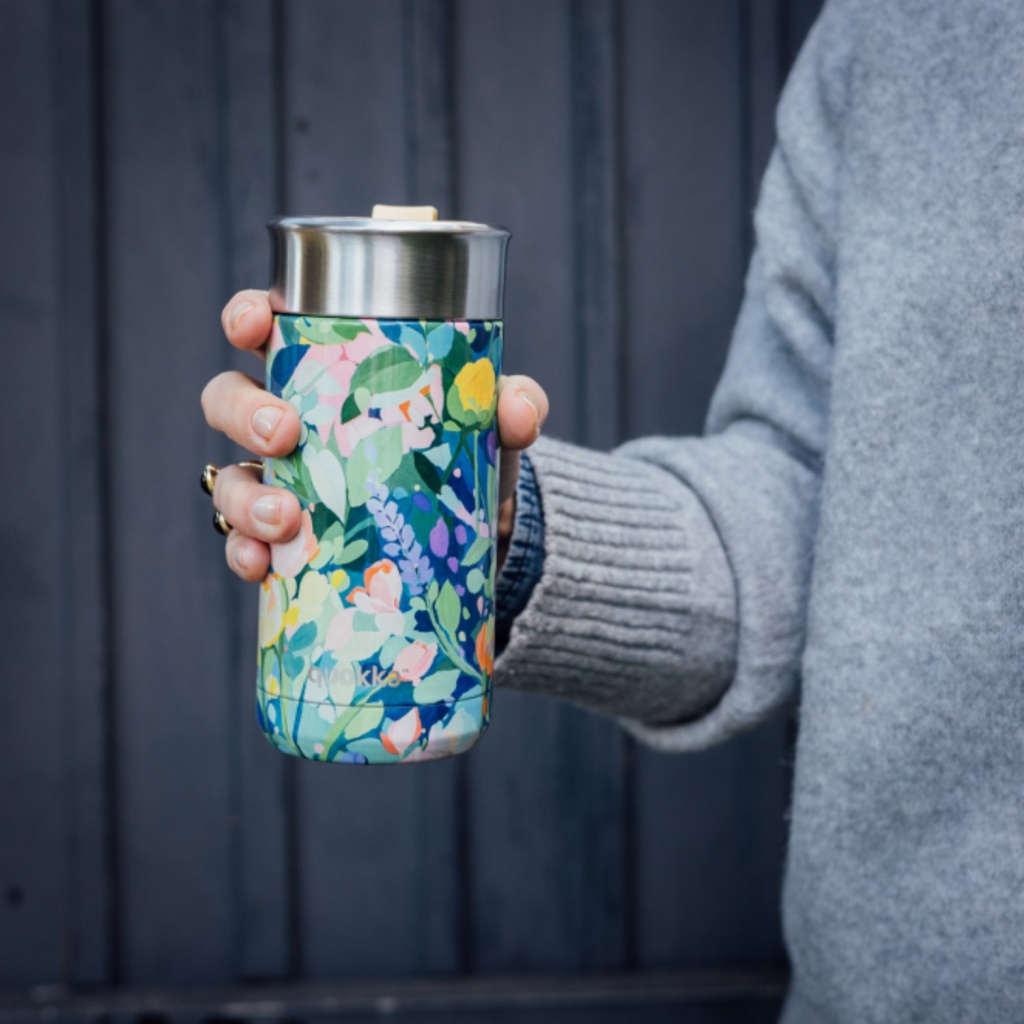 Quokka Boost, Nerezový termohrnek se sítkem Floral Party, 400ml, 40065
