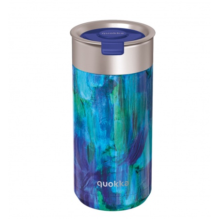 Quokka Boost, Nerezový termohrnek se sítkem Blue Paint, 400ml, 40066