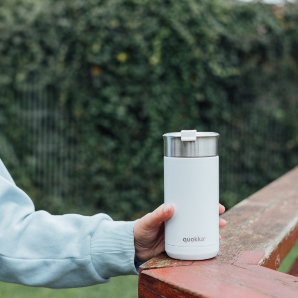 Quokka Boost, Nerezový termohrnek se sítkem White, 400ml, 40078