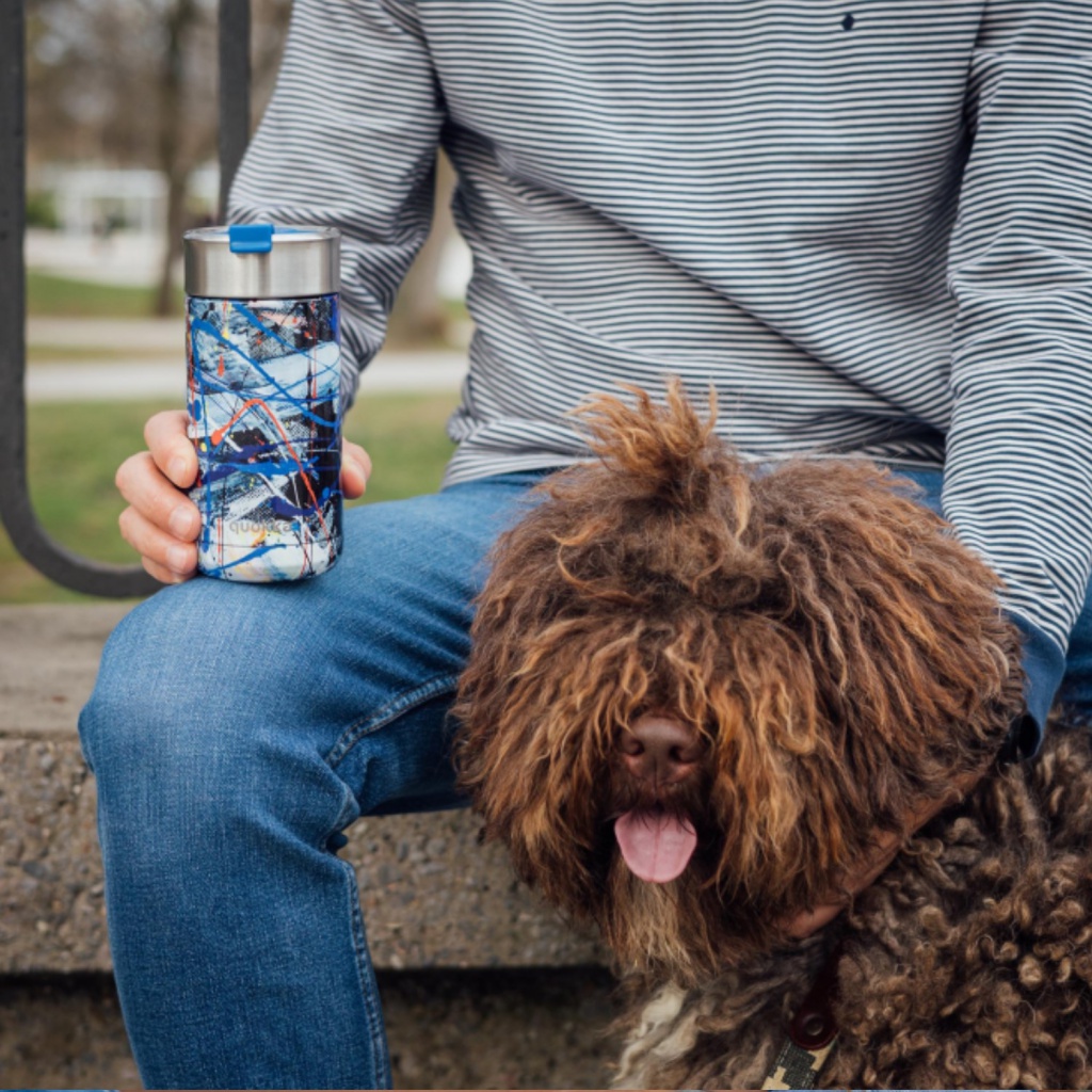 Quokka Boost, Nerezový termohrnček so sitkom Abstract, 400ml, 40067