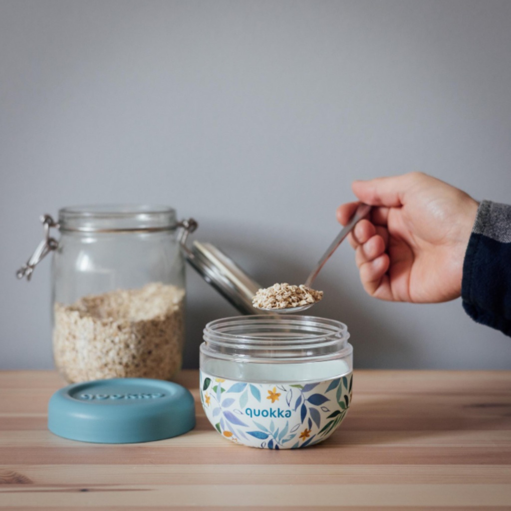 Quokka Bubble, Plastová nádoba na jedlo Watercolor Leaves, 500ml, 40126