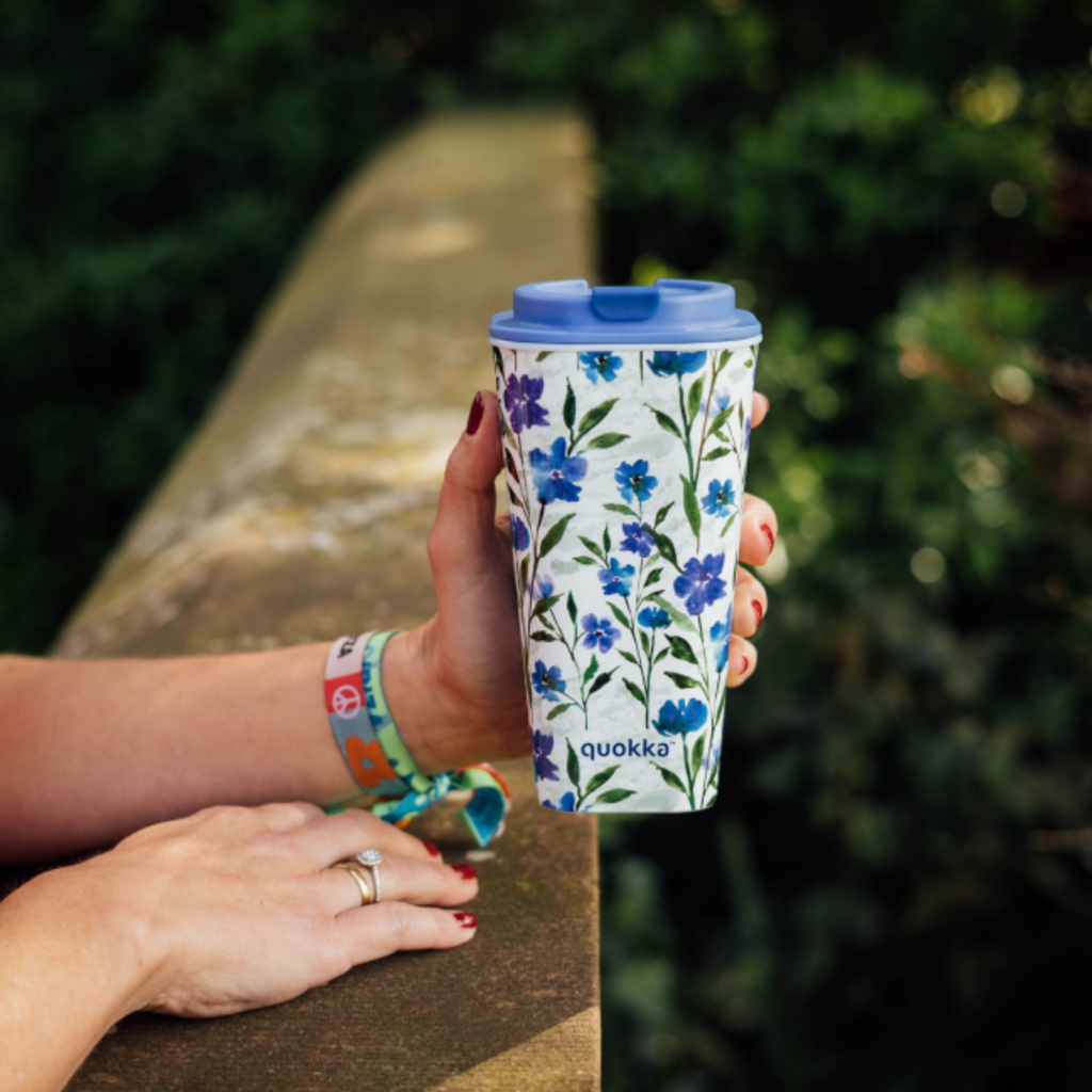 Quokka Flux, Plastový termohrnček Ditsy Bloom, 450ml, 40221