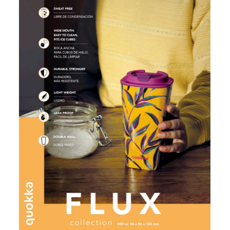 Quokka Flux, Plastový termohrnček Ditsy Bloom, 450ml, 40221