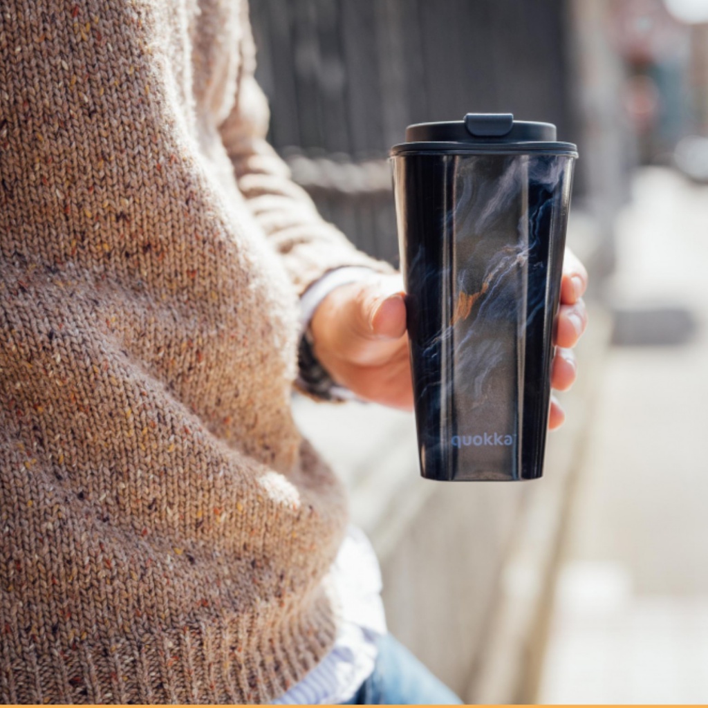 Quokka Flux, Plastový termohrnček Dark Stone, 450ml, 40226