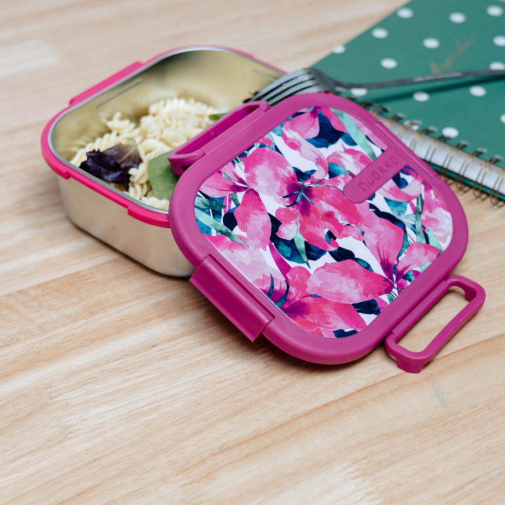 Quokka Kai, Nerezová nádoba na jedlo Pink Bloom, 40242