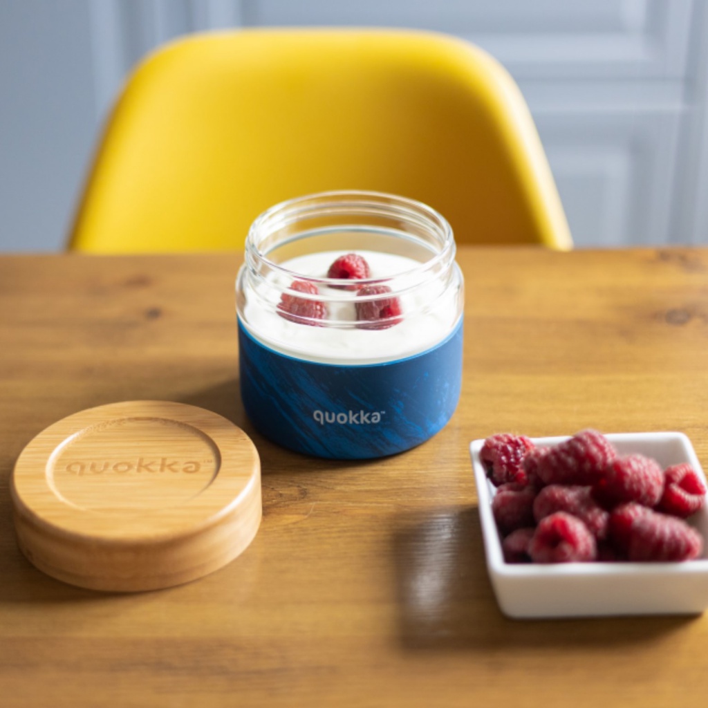 Quokka Deli, Skleněná nádoba na jídlo WOOD GRAIN, 500ml, 40123