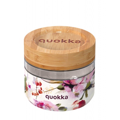 Quokka Deli, Sklenená nádoba na jedlo DARK FLOWERS, 500ml, 40121 Quokka Deli, Sklenená nádoba na jedlo DARK FLOWERS, 500ml, 40121