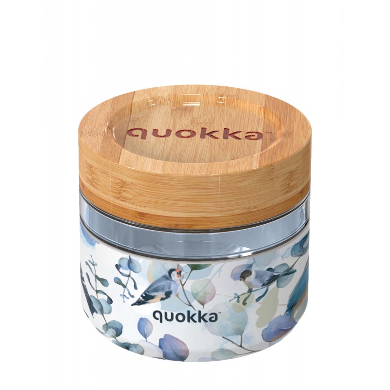 Quokka Deli, Sklenená nádoba na jedlo BLUE NATURE, 500ml, 40120 Quokka Deli, Sklenená nádoba na jedlo BLUE NATURE, 500ml, 40120
