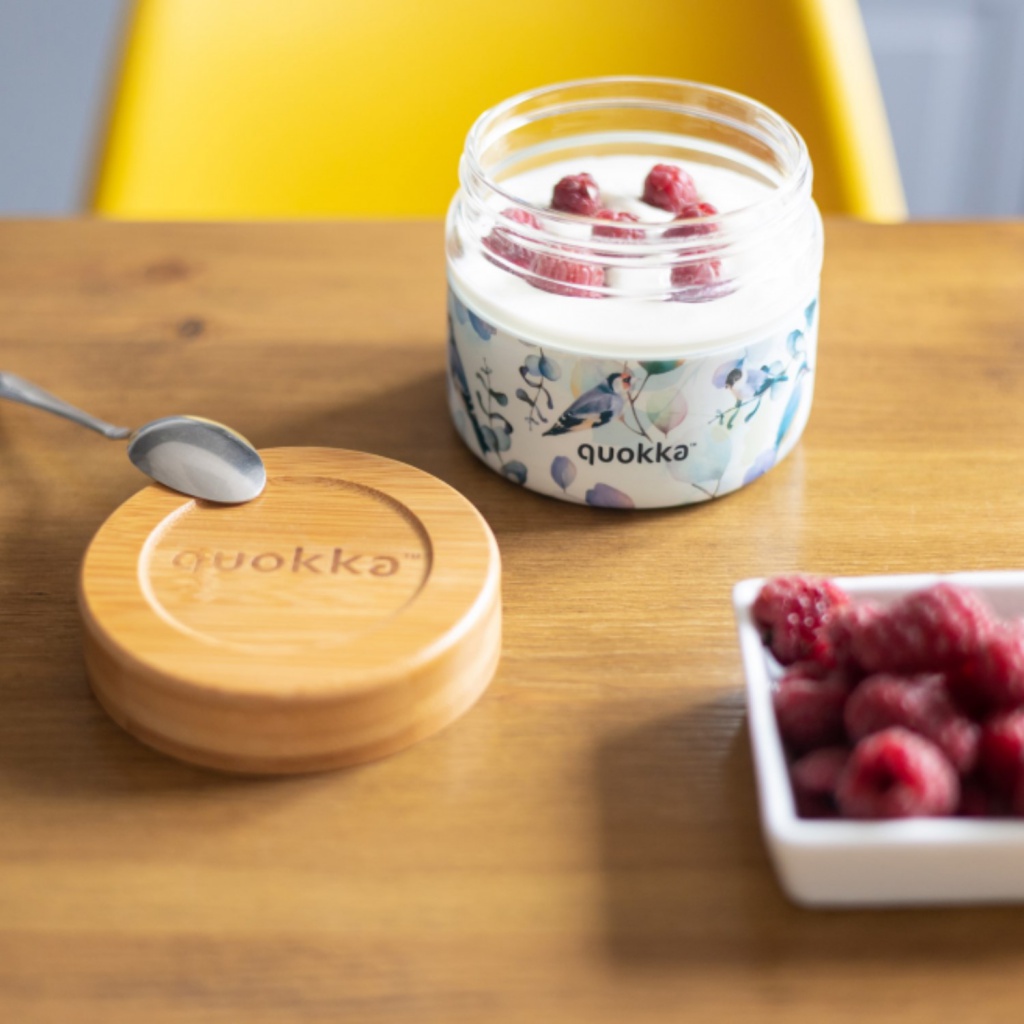 Quokka Deli, Skleněná nádoba na jídlo BLUE NATURE, 500ml, 40120