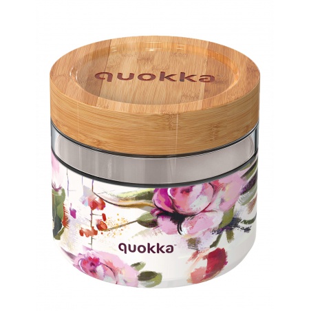 Quokka Deli, Sklenená nádoba na jedlo DARK FLOWERS, 820ml, 40131