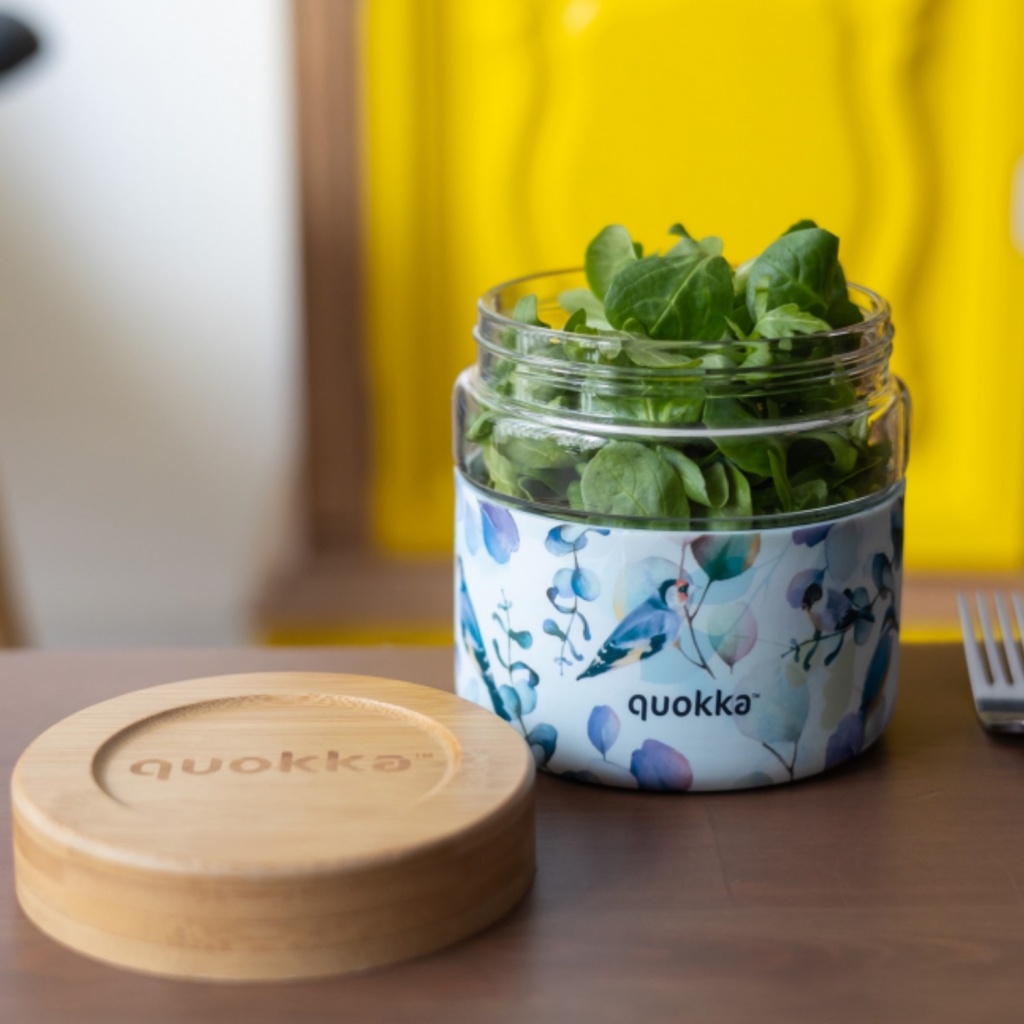 Quokka Deli, Sklenená nádoba na jedlo BLUE NATURE, 820ml, 40130