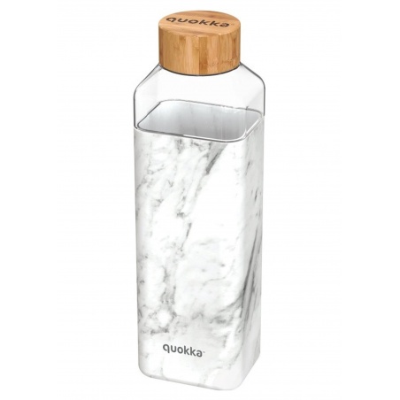 Quokka Storm, Sklenená fľaša so silikónovým povrchom Marble, 700ml, 40020
