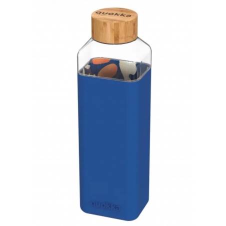 Quokka Storm, Sklenená fľaša so silikónovým povrchom Abstract Garden, 700ml, 40023
