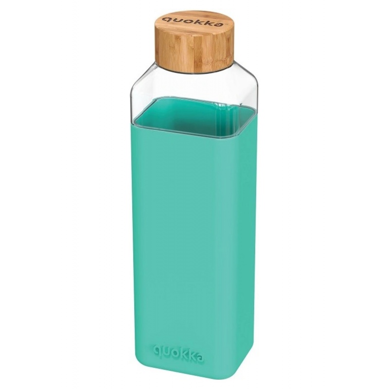 Quokka Storm, Sklenená fľaša so silikónovým povrchom Teal, 700ml, 40024