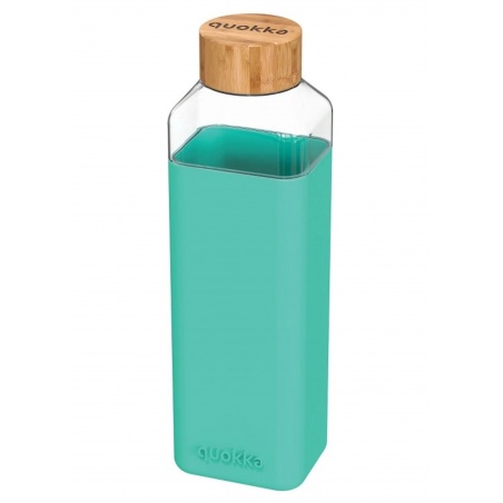 Quokka Storm, Sklenená fľaša so silikónovým povrchom Teal, 700ml, 40024