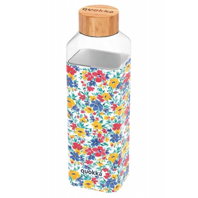 Quokka Storm, Sklenená fľaša so silikónovým povrchom Ditsy Floral, 700ml, 40026 Quokka Storm, Sklenená fľaša so silikónovým povrchom Ditsy Floral, 700ml, 40026