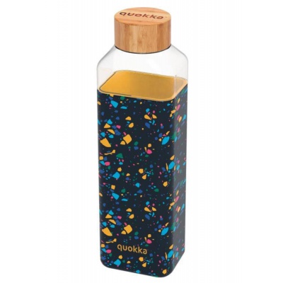 Quokka Storm, Sklenená fľaša so silikónovým povrchom Neo Terrazzo, 700ml, 40028 Quokka Storm, Sklenená fľaša so silikónovým povrchom Neo Terrazzo, 700ml, 40028