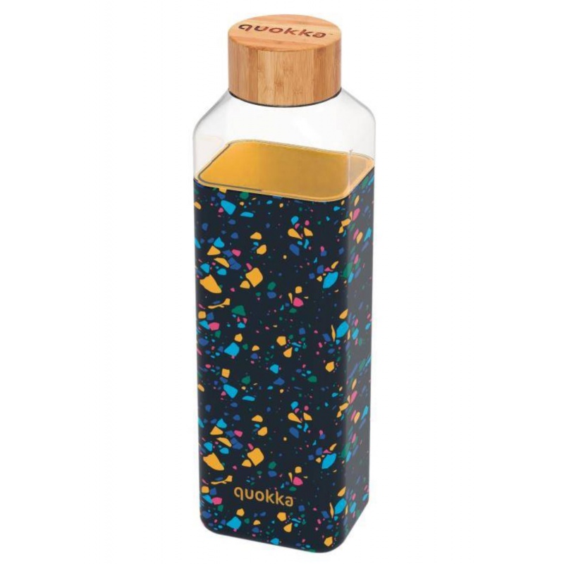 Quokka Storm, Sklenená fľaša so silikónovým povrchom Neo Terrazzo, 700ml, 40028 Quokka Storm, Sklenená fľaša so silikónovým povrchom Neo Terrazzo, 700ml, 40028