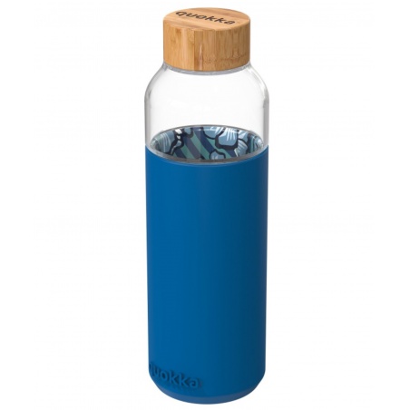 Quokka Flow, Skleněná láhev se silikonovým povrchem WATER FLOWERS, 660ml, 40004