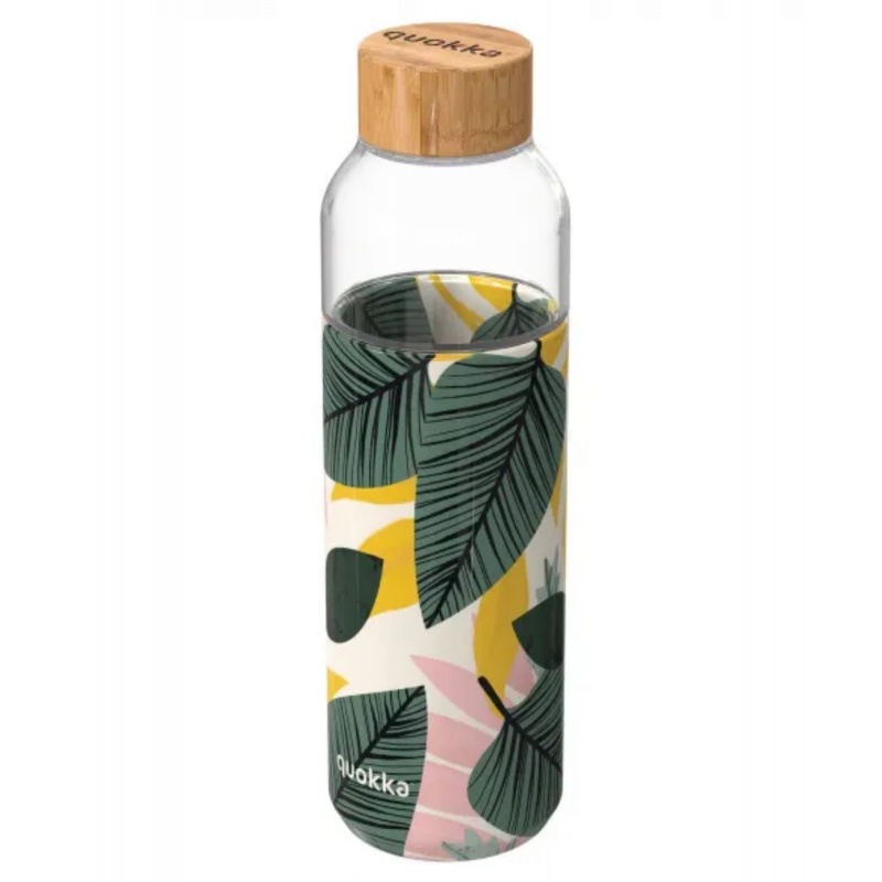 Quokka Flow, Skleněná láhev se silikonovým povrchem AUTUMN LEAVES, 660ml, 40001 Quokka Flow, Skleněná láhev se silikonovým povrchem AUTUMN LEAVES, 660ml, 40001
