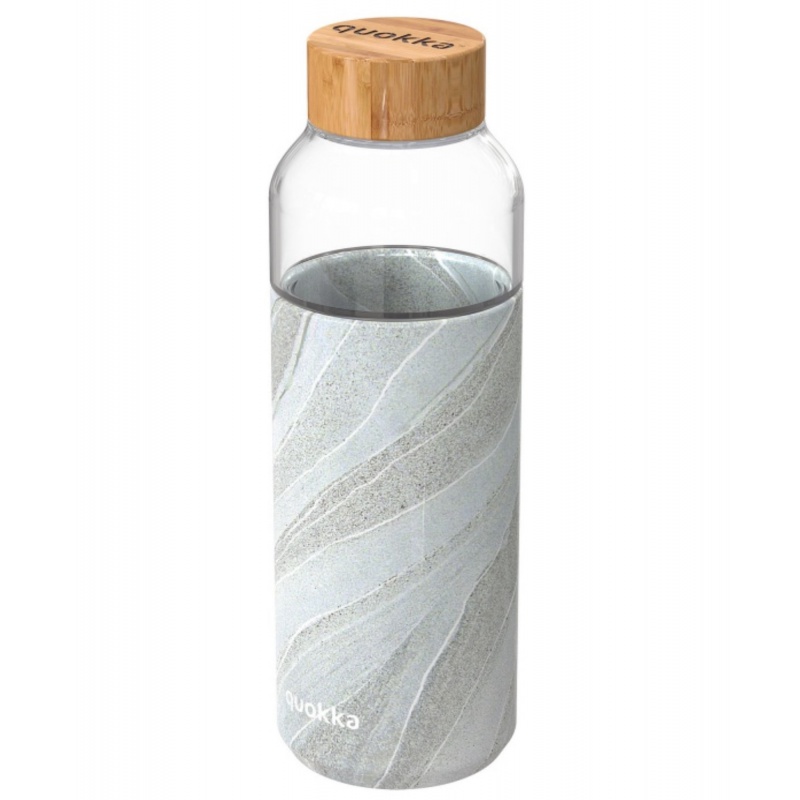 Quokka Flow, Sklenená fľaša so silikónovým povrchom White Stone, 660ml, 40002 Quokka Flow, Sklenená fľaša so silikónovým povrchom White Stone, 660ml, 40002