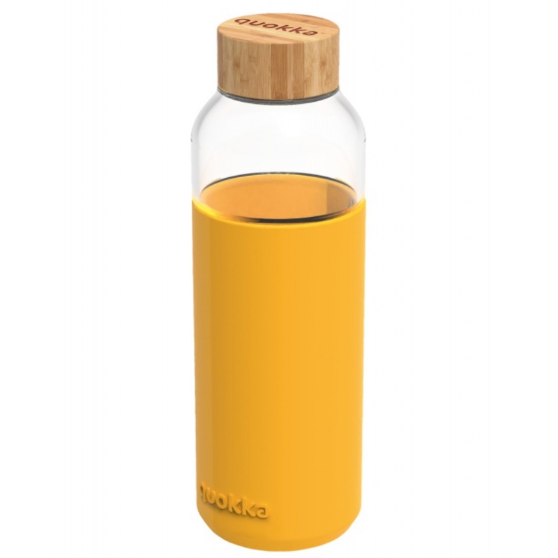 Quokka Flow, Skleněná láhev se silikonovým povrchem YELLOW, 660ml, 40013 Quokka Flow, Skleněná láhev se silikonovým povrchem YELLOW, 660ml, 40013