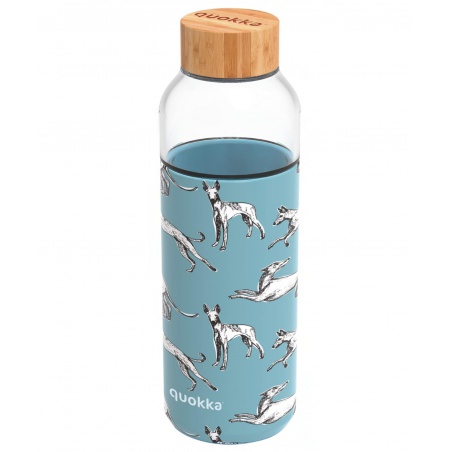 Quokka Flow, Skleněná láhev se silikonovým povrchem GREYHOUNDS, 660ml, 40011
