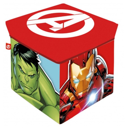Úložný box s vrchnákom / taburetka 2v1 AVENGERS – box pre deti