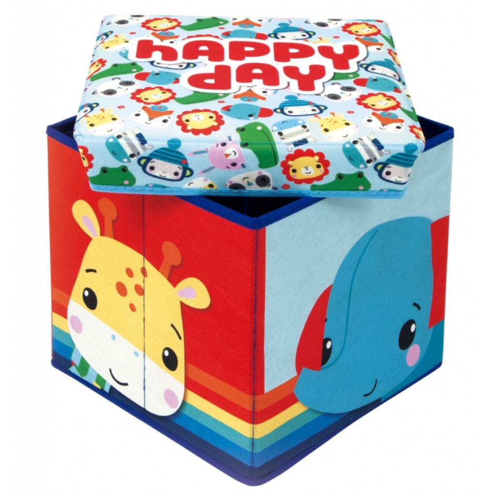 FISHER-PRICE Úložný box s víkem / taburetka 2v1, HAPPY DAY, FP10300