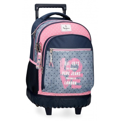 Školní batoh na kolečkách Pepe Jeans Noni Denim, 30L, 6822921 Školní batoh na kolečkách Pepe Jeans Noni Denim, 30L, 6822921