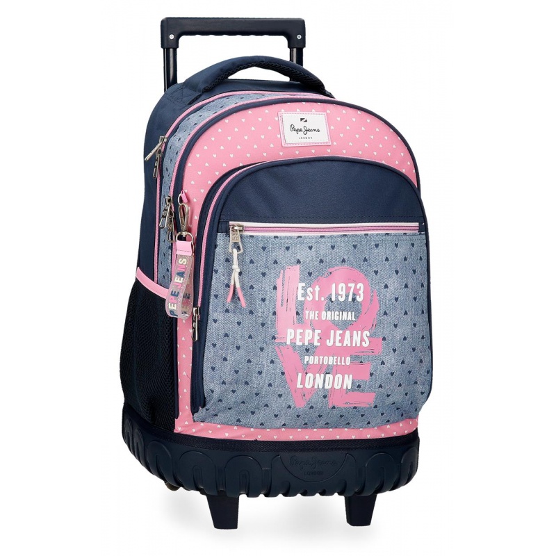Školní batoh na kolečkách Pepe Jeans Noni Denim, 30L, 6822921 Školní batoh na kolečkách Pepe Jeans Noni Denim, 30L, 6822921