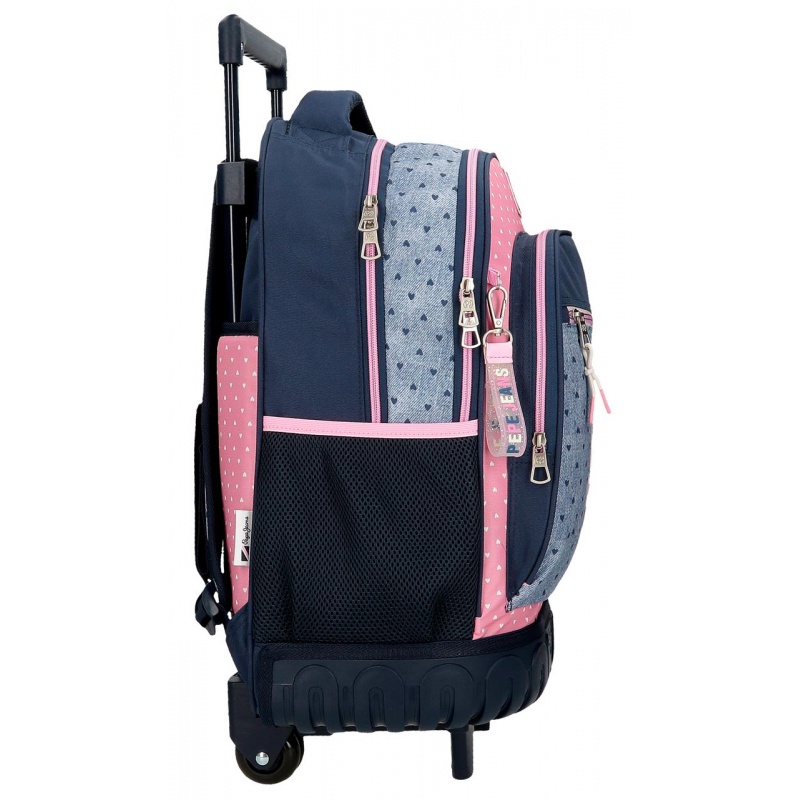 Školní batoh na kolečkách Pepe Jeans Noni Denim, 30L, 6822921 Školní batoh na kolečkách Pepe Jeans Noni Denim, 30L, 6822921