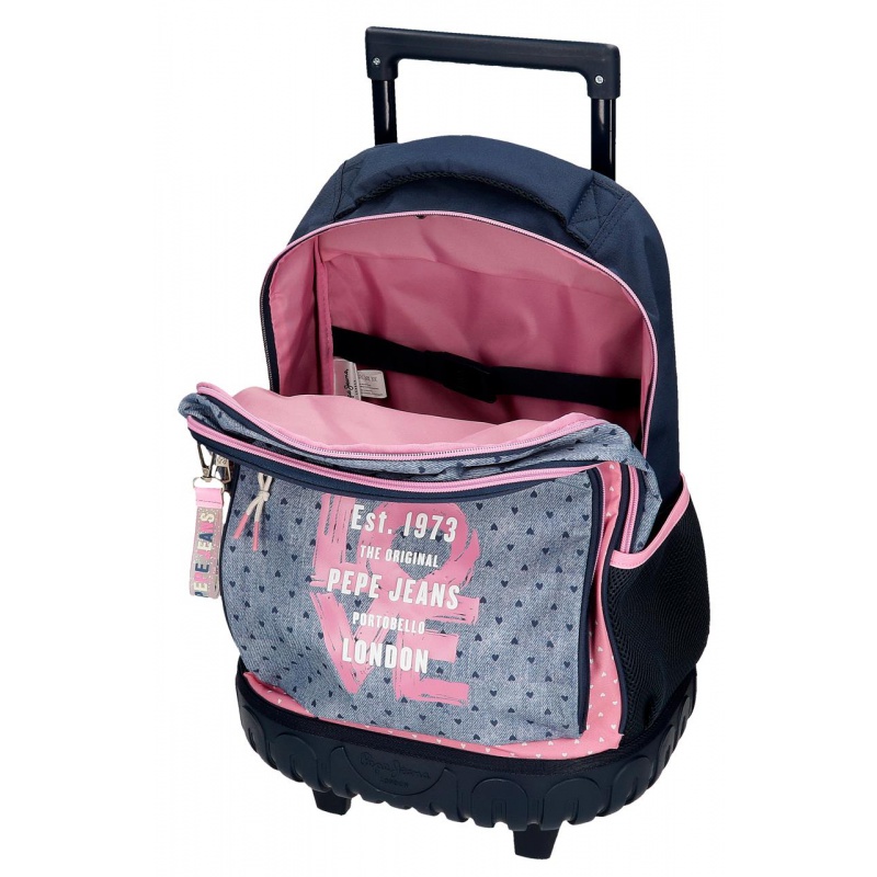 Školní batoh na kolečkách Pepe Jeans Noni Denim, 30L, 6822921 Školní batoh na kolečkách Pepe Jeans Noni Denim, 30L, 6822921