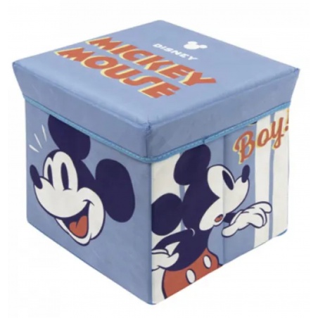 Úložný box s vrchnákom / taburetka 2v1 MICKEY MOUSE – box na hračky pre deti