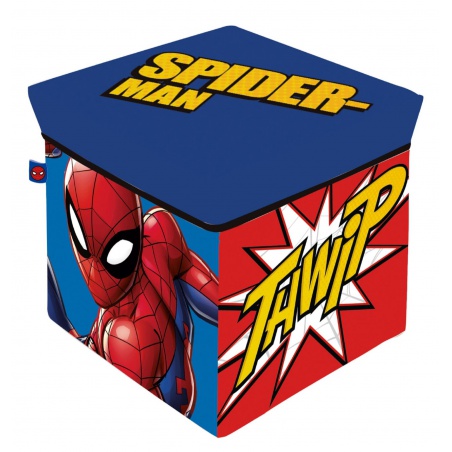 Úložný box s vrchnákom / taburetka 2v1 SPIDERMAN – box na hračky a taburetka pre deti