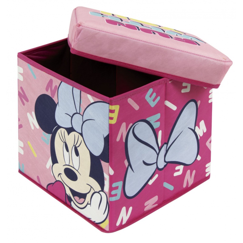Úložný box s vrchnákom / taburetka 2v1 MINNIE MOUSE – box a taburetka pre deti Úložný box s vrchnákom / taburetka 2v1 MINNIE MOUSE – box a taburetka pre deti