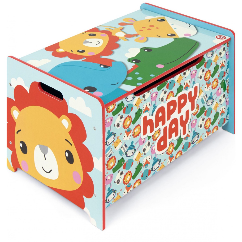 Dětský dřevěný nábytek 2v1 FISHER PRICE Lavice/Box na hračky, FP10299